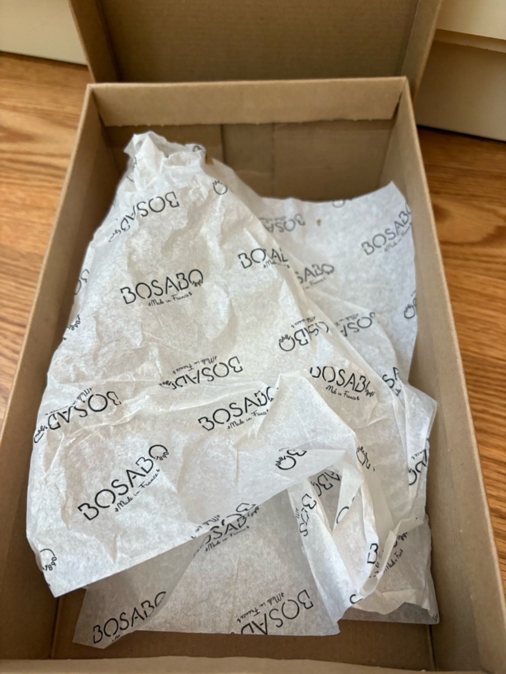 BOSABO Tan Wedges & Box with Branded Tissue - Picture 4 of 6